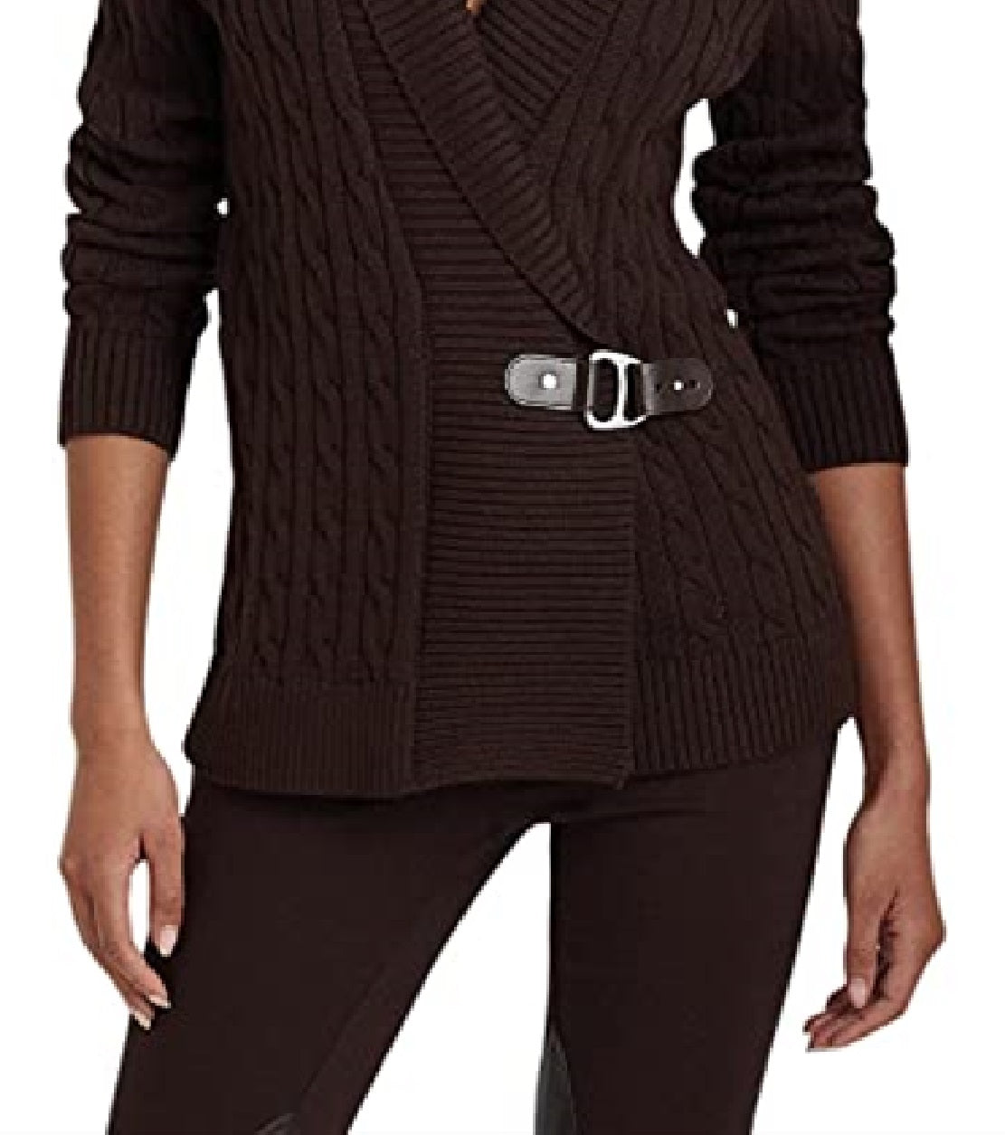 Suéter Ralph Lauren Feminino de Algodão com Fivela Marrom Tamanho X-G