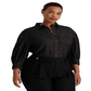 Blusa feminina Ralph Lauren jeans manga comprida preta tamanho 3X