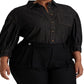 Blusa feminina Ralph Lauren jeans manga comprida preta tamanho 3X