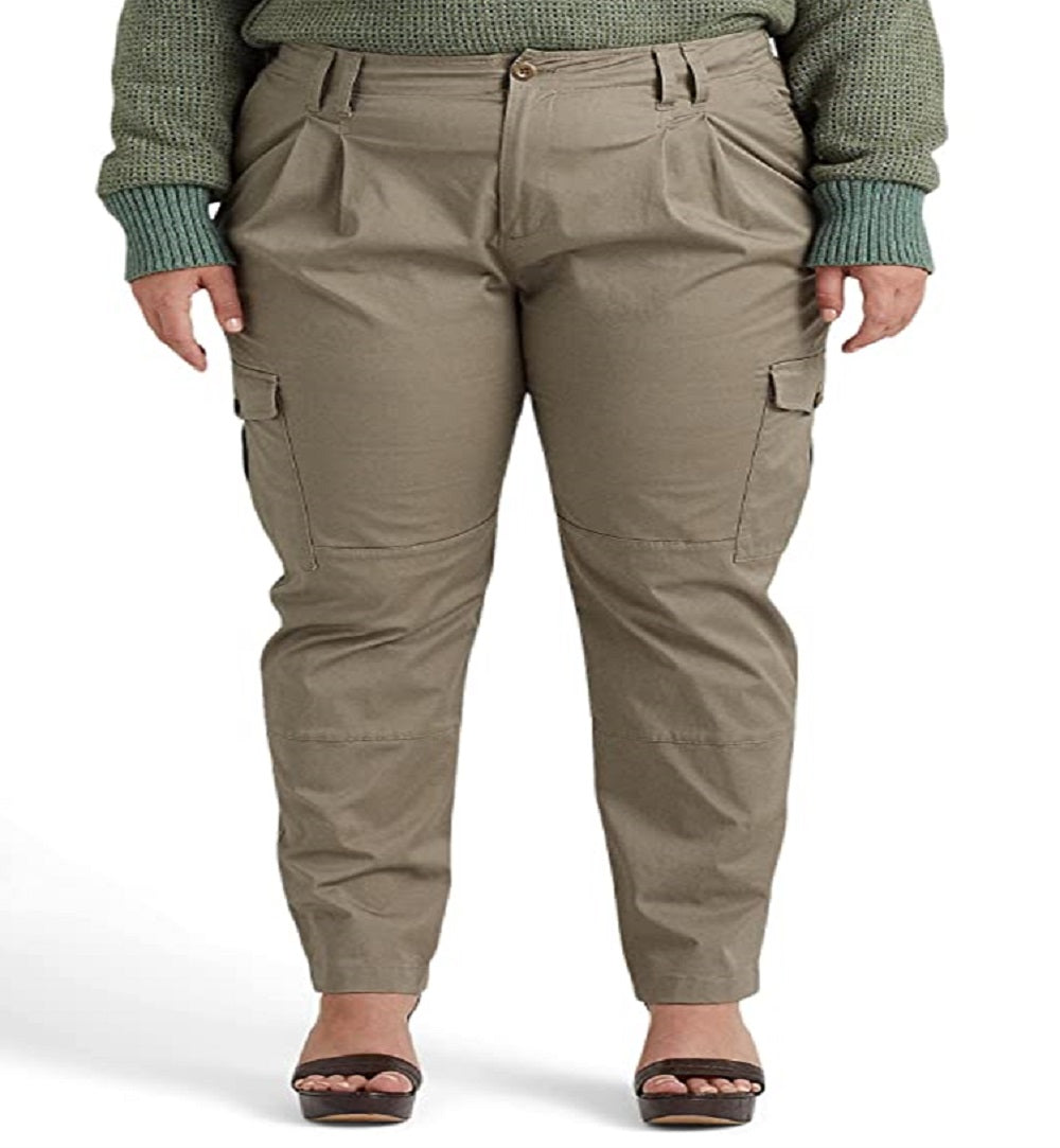 Calça cargo feminina Ralph Lauren Micro Sanded Twill Verde Tamanho 18W