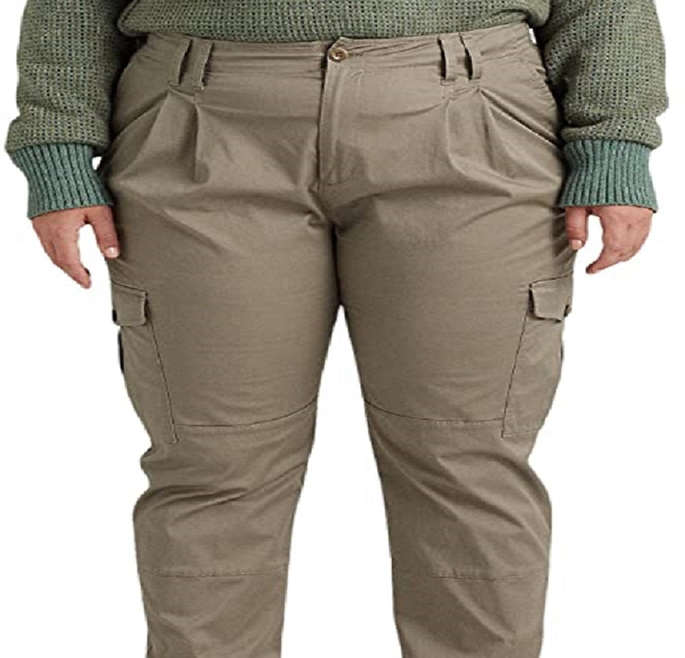 Calça cargo feminina Ralph Lauren Micro Sanded Twill Verde Tamanho 18W
