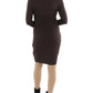 Vestido midi Ralph Lauren feminino mesclado com cintura amarrada, marrom, tamanho 0