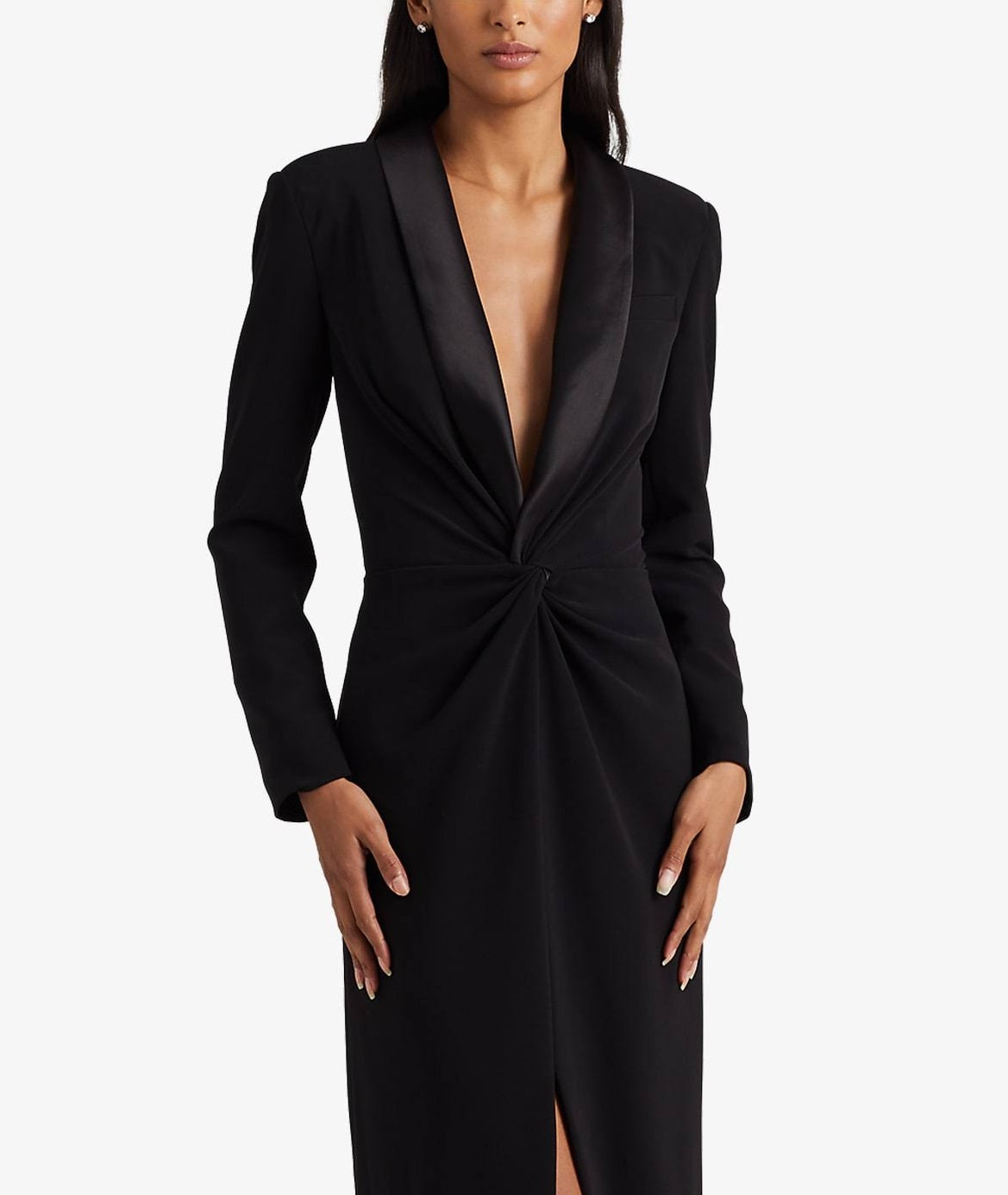 Vestido Ralph Lauren Feminino Crepe Manga Longa Preto Tamanho 4