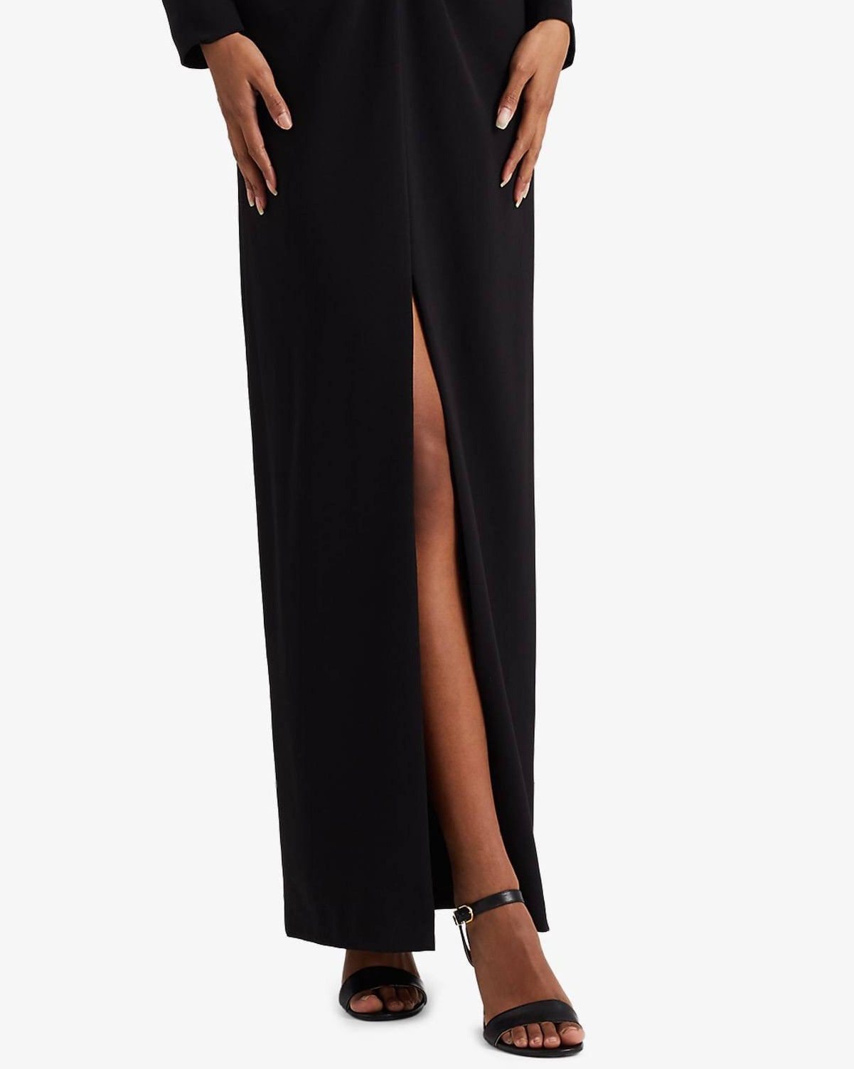 Vestido Ralph Lauren Feminino Crepe Manga Longa Preto Tamanho 4