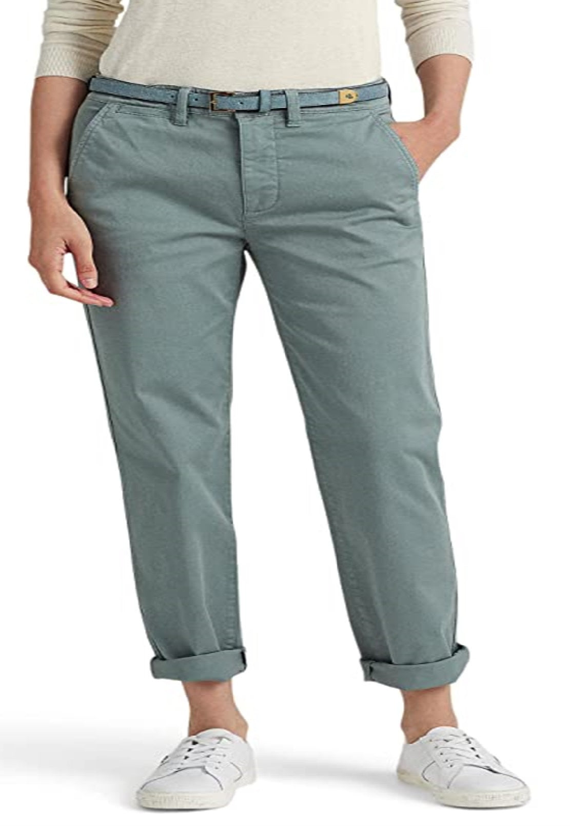 Calça Chino Slim Fit Stretch Ralph Lauren Feminina Azul Tamanho 12