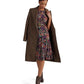 Vestido de crepe com cinto floral Ralph Lauren feminino, preto, tamanho 10