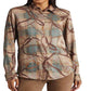 Camisa de sarja estampada com cinto xadrez Ralph Lauren feminina, tamanho XS