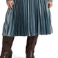 Saia plissada de chiffon metálico Ralph Lauren feminina, azul, tamanho 12
