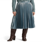 Saia plissada de chiffon metálico Ralph Lauren feminina, azul, tamanho 14