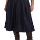 Saia jeans feminina Ralph Lauren com botões frontais, azul, tamanho 14