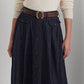 Saia jeans feminina Ralph Lauren com botões frontais, azul, tamanho 16