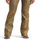 Calça jeans Ralph Lauren feminina, metálica, cano alto, amarela, tamanho 2