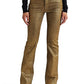 Calça jeans Ralph Lauren feminina, metálica, cano alto, amarela, tamanho 4