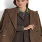 Casaco feminino Ralph Lauren de lã mista, abotoamento duplo, marrom, tamanho 8