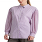Camisa listrada feminina Ralph Lauren Broadcloth roxa