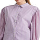Camisa listrada feminina Ralph Lauren Broadcloth roxa