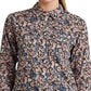 Camisa Ralph Lauren Feminina Floral de Algodão e Voile Marrom Tamanho Grande
