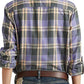 Camisa de sarja xadrez feminina Ralph Lauren, roxa, tamanho grande