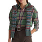 Camisa Ralph Lauren Feminina Xadrez Algodão Sarja Verde Tamanho Grande
