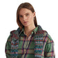 Camisa Ralph Lauren Feminina Xadrez Algodão Sarja Verde Tamanho Grande