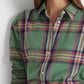 Camisa Ralph Lauren Feminina Xadrez Algodão Sarja Verde Tamanho Médio