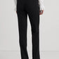 Calça Ralph Lauren Feminina Listrada Lateral de Lã Crepe Preta Tamanho 10