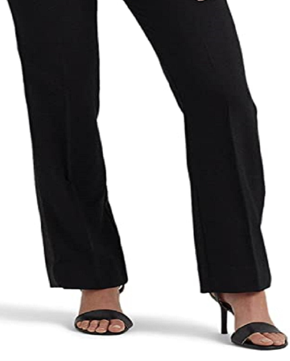 Calça Ralph Lauren Feminina Listrada Lateral de Lã Crepe Preta Tamanho 6