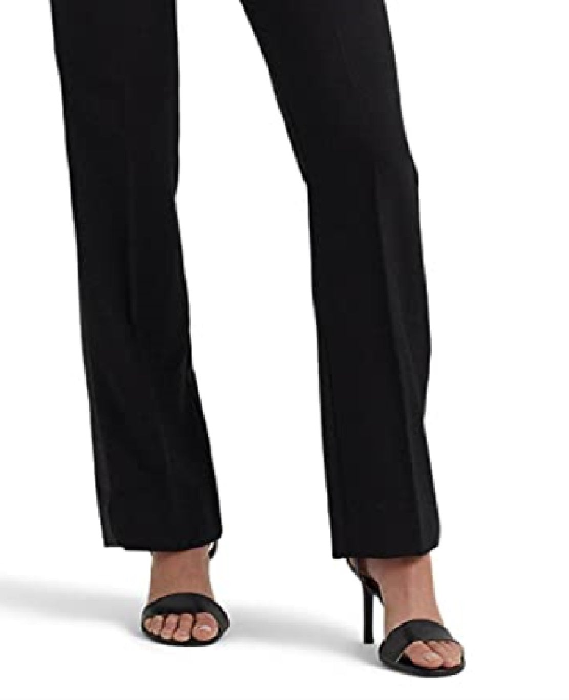 Calça Ralph Lauren Feminina Listrada Lateral de Lã Crepe Preta Tamanho 8