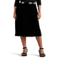 Saia midi de veludo feminina Ralph Lauren, preta, tamanho 8