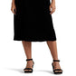 Saia midi de veludo feminina Ralph Lauren, preta, tamanho 8