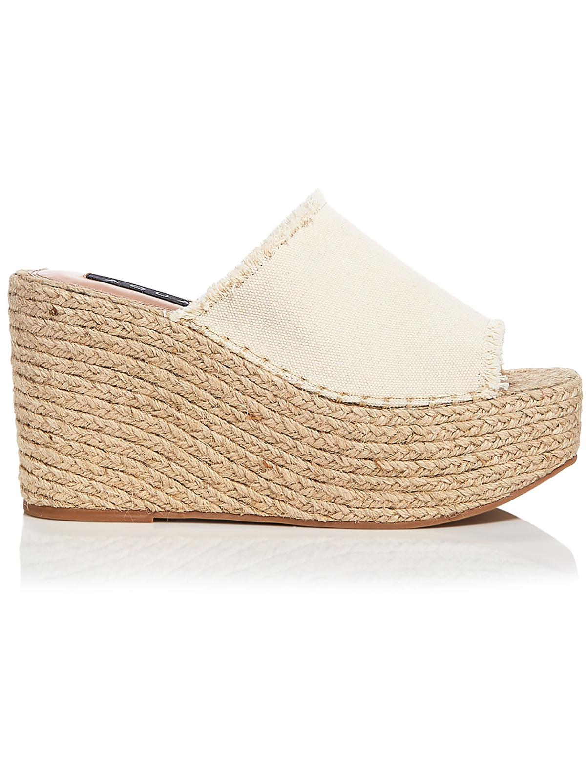 Sandálias de salto plataforma Jacy Aqua femininas, brancas, tamanho 8 M