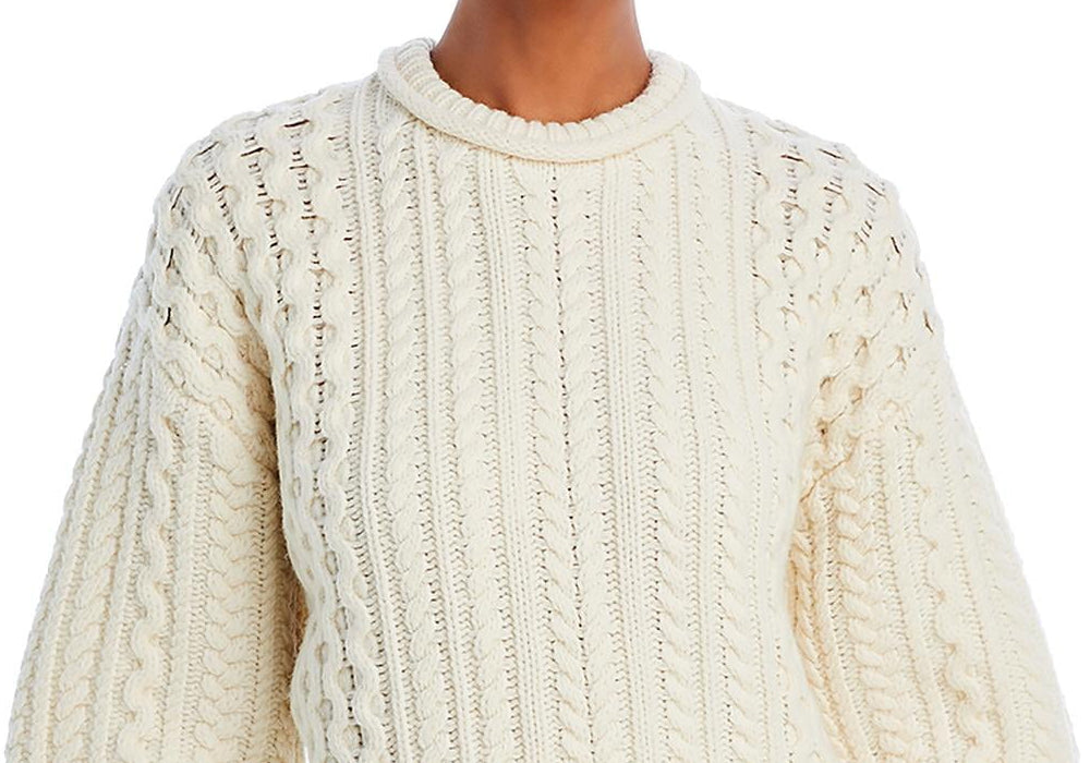 Suéter de tricô com gola redonda Re/Done Natural