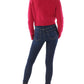 RE/DONE Suéter feminino de lã mista com gola alta slim, vermelho