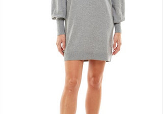 Vestido suéter de gola alta Wayf Morela, cinza mesclado, extrapequeno