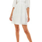 Vestido babydoll Wayf Ripton com mangas bufantes, cor marfim, tamanho extrapequeno