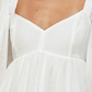 Vestido babydoll Wayf Ripton com mangas bufantes, cor marfim, tamanho extrapequeno