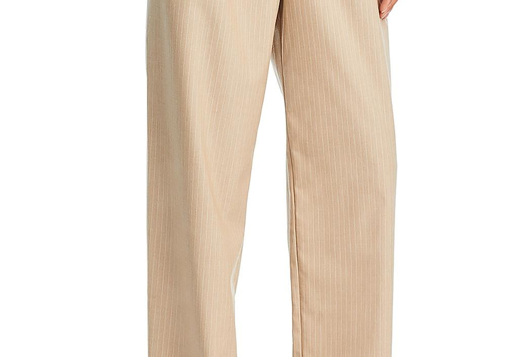 Calça Plissada Wayf Pinstripe Branca