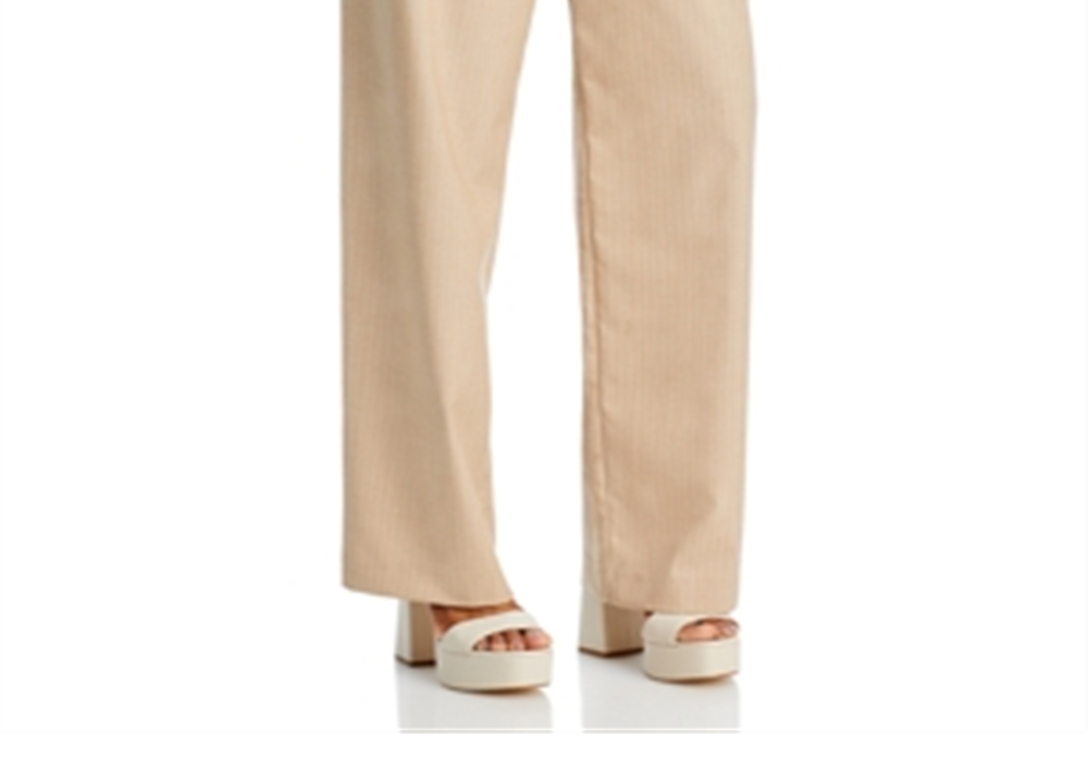 Calça Plissada Wayf Pinstripe Branca