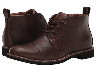 Tommy Hilfiger Gibby Faux Leather Cap Toe Chukka Boots Masculino Marrom Tamanho 12 M