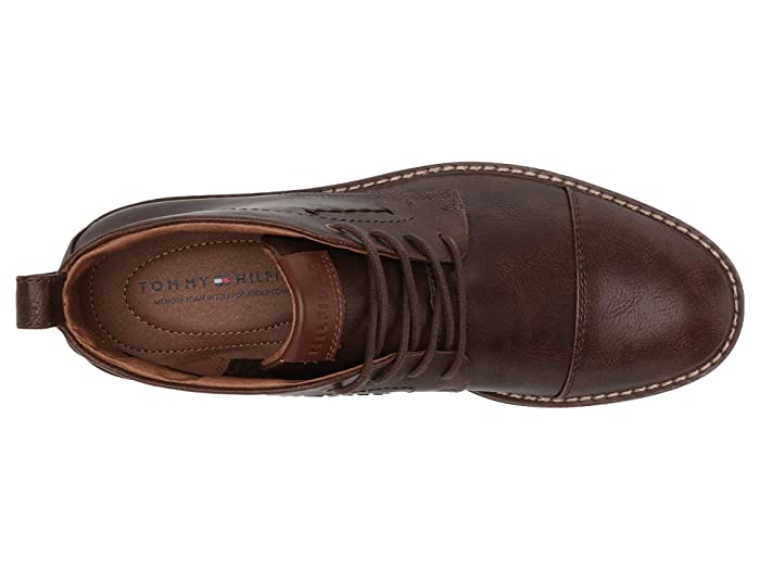 Tommy Hilfiger Gibby Faux Leather Cap Toe Chukka Boots Masculino Marrom Tamanho 12 M