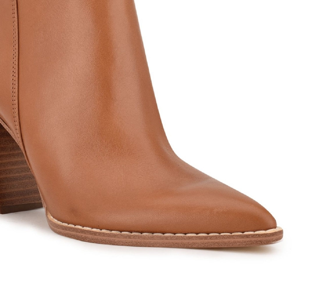 Botas de salto bloco Nine West Birds femininas, marrom, tamanho 7,5 M