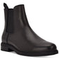 Calvin Klein Masculino Puxador Goring Amortecido Fenwick Bico Redondo Salto Bloco Couro Chelsea Preto Tamanho 7,5 M