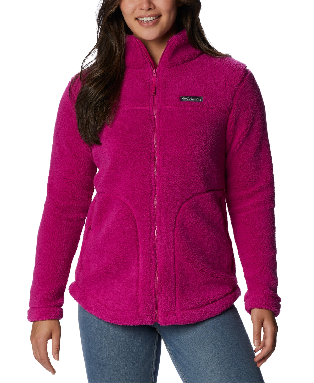 Jaqueta Columbia West Bend Full Zip Fleece Feminina Rosa Tamanho Médio
