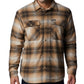 Jaqueta masculina Columbia xadrez com forro de sherpa marrom tamanho extragrande