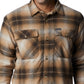 Jaqueta masculina Columbia xadrez com forro de sherpa marrom tamanho extragrande