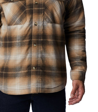 Jaqueta masculina Columbia xadrez com forro de sherpa marrom tamanho extragrande