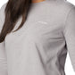 Camiseta Columbia North Cascades de algodão manga comprida feminina, cinza, tamanho grande