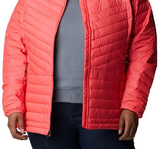 Casaco acolchoado com gola falsa Columbia Powder Lite feminino, vermelho, tamanho 1X