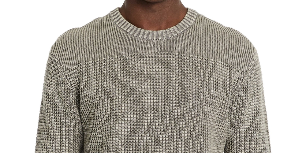 Buffalo David Bitton Suéter masculino com gola redonda e lavagem cinza, tamanho M