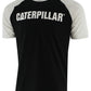 Camiseta masculina com logotipo da equipe Caterpillar, preta, tamanho médio